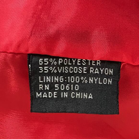 Sasson Womens Red Dress Size 12 Midi Sheath Hidden Buttons Vintage 80s Career - Picture 6 of 7